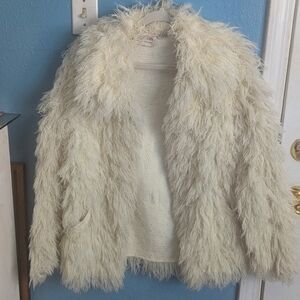arissa Chic Cream Faux Fur Jacket